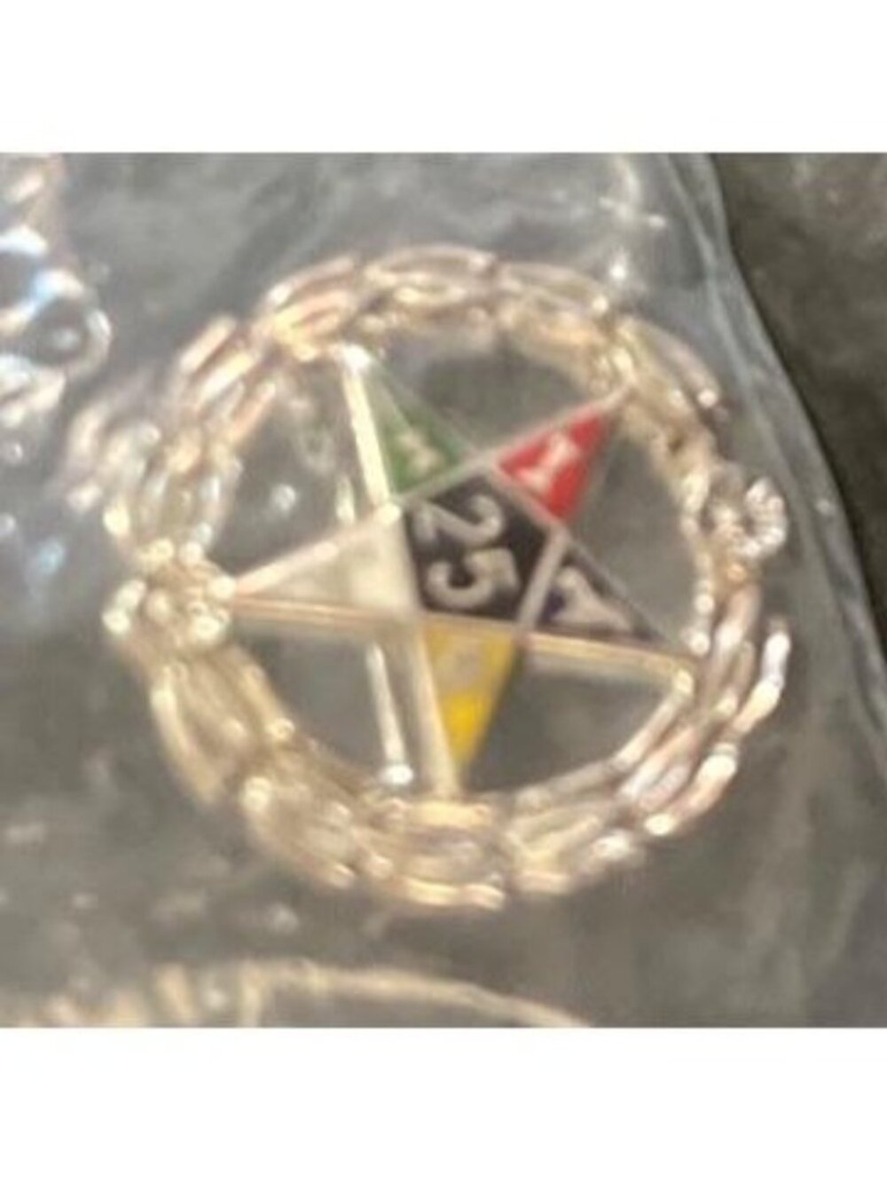 NOS Vtg Order of the Eastern Star 25 Year Member Pin  Silver Tone Masonic - Picture 2 of 4